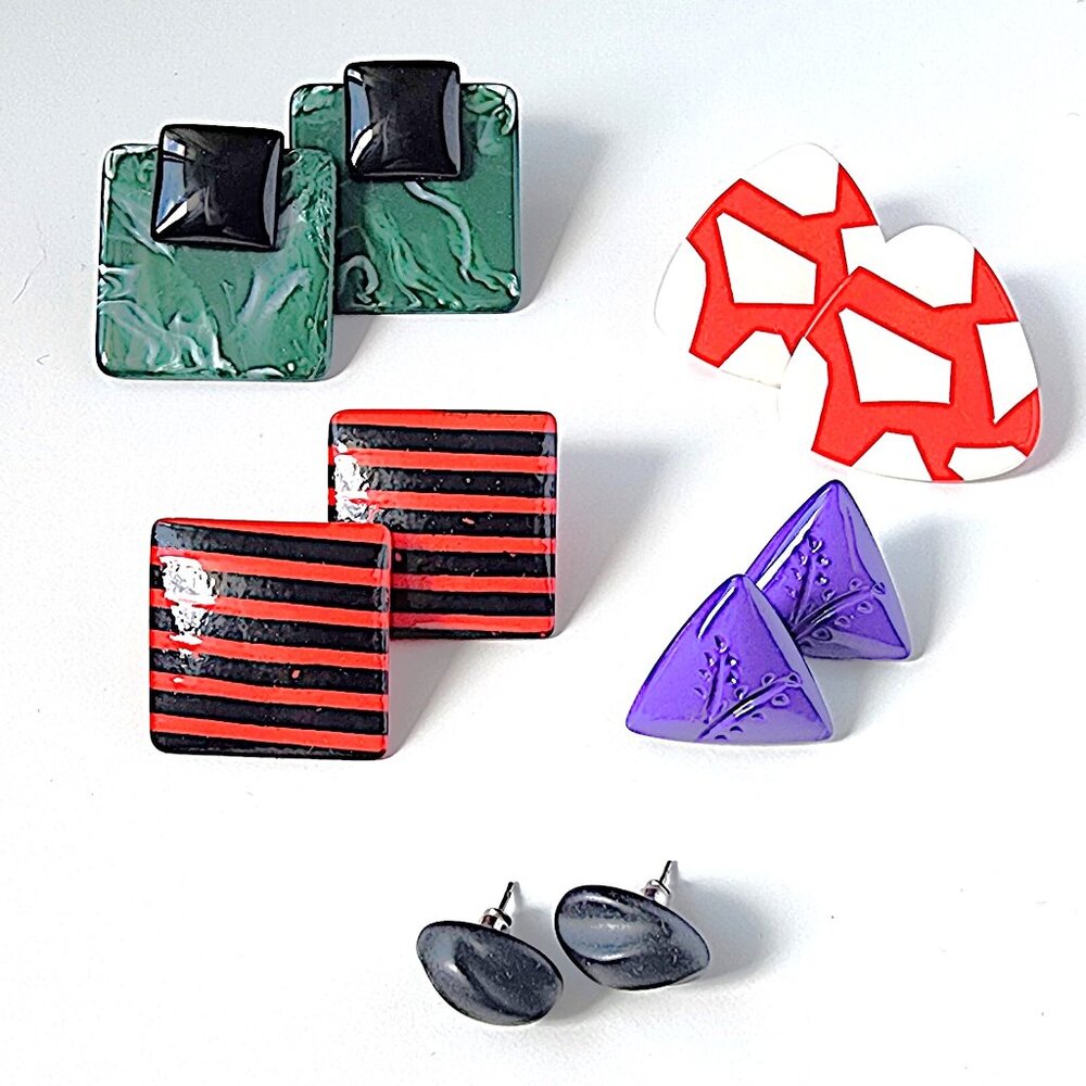 80s style earring bundle